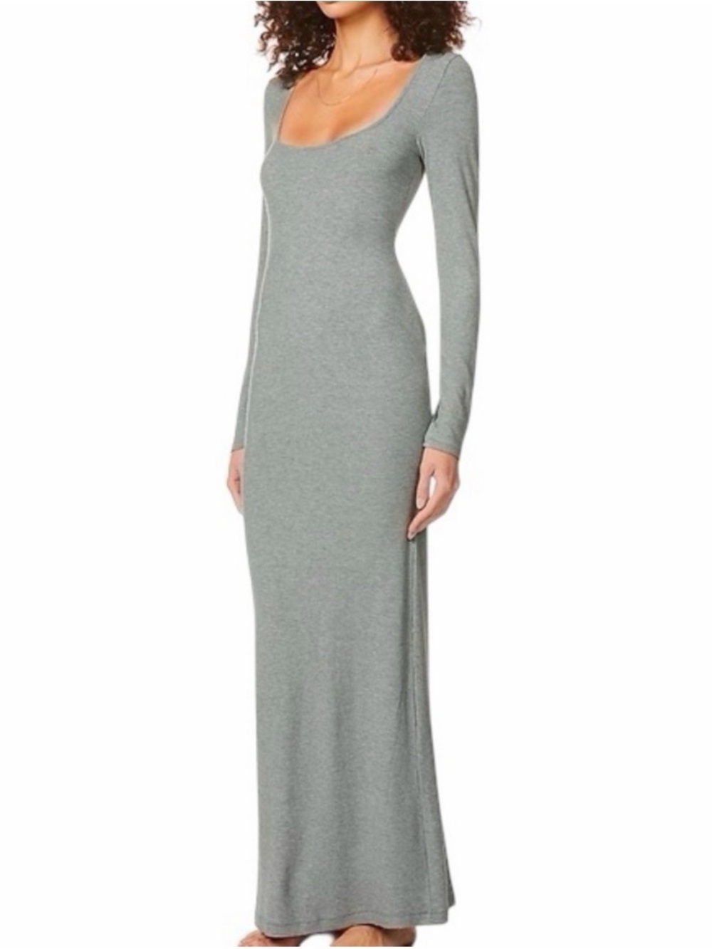 NWT SKIMS Soft Lounge Long Sleeve Dress in heather gray size S